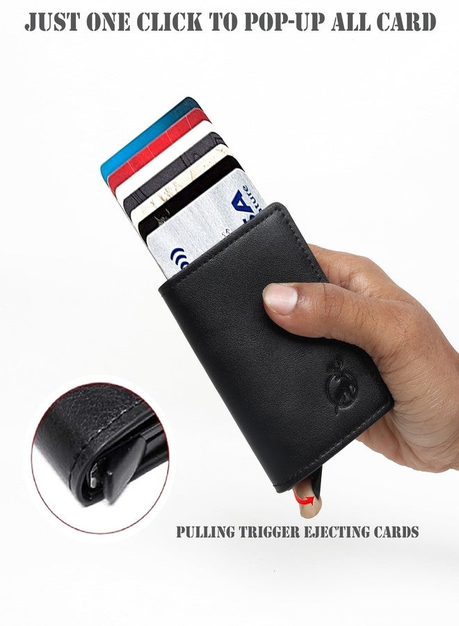 Stealodeal Black RFID Blocking Pu,Aluminum ATM/Credit/Debit 6 Slots 2 Cash Slot Men & Women Card Holder - Image 5